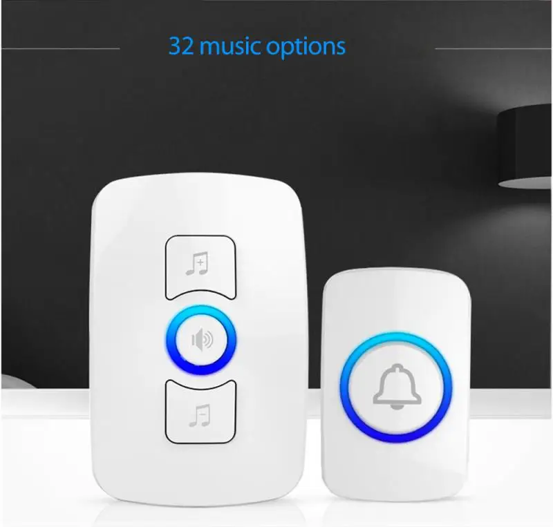 Wireless Doorbell Welcome Bell Intelligent Home Door Bell Alarm 32 Songs Smart Doorbell Wireless Bell Waterproof Single Button aiphone intercom system