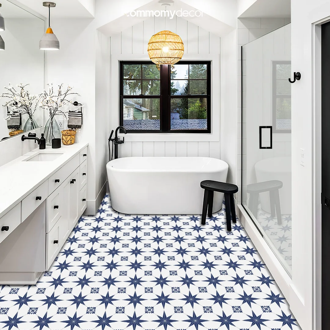 3D Tile Sticker 1pc/10pcs Floor Tile Sticker Self Adhesive Vinyl Non-slip Tile Wall Waterproof 20cm x 20cm