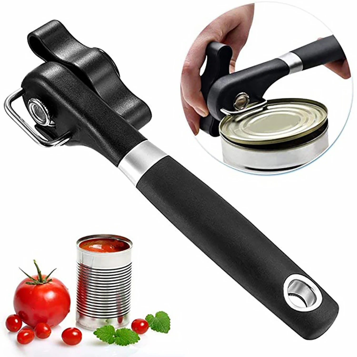 Plastic Hand-actuated Can Opener Safety Kitchen Tools Easy Grip Side Cut Manual Opener for Cans' Lid Kitchen Gadgets 3