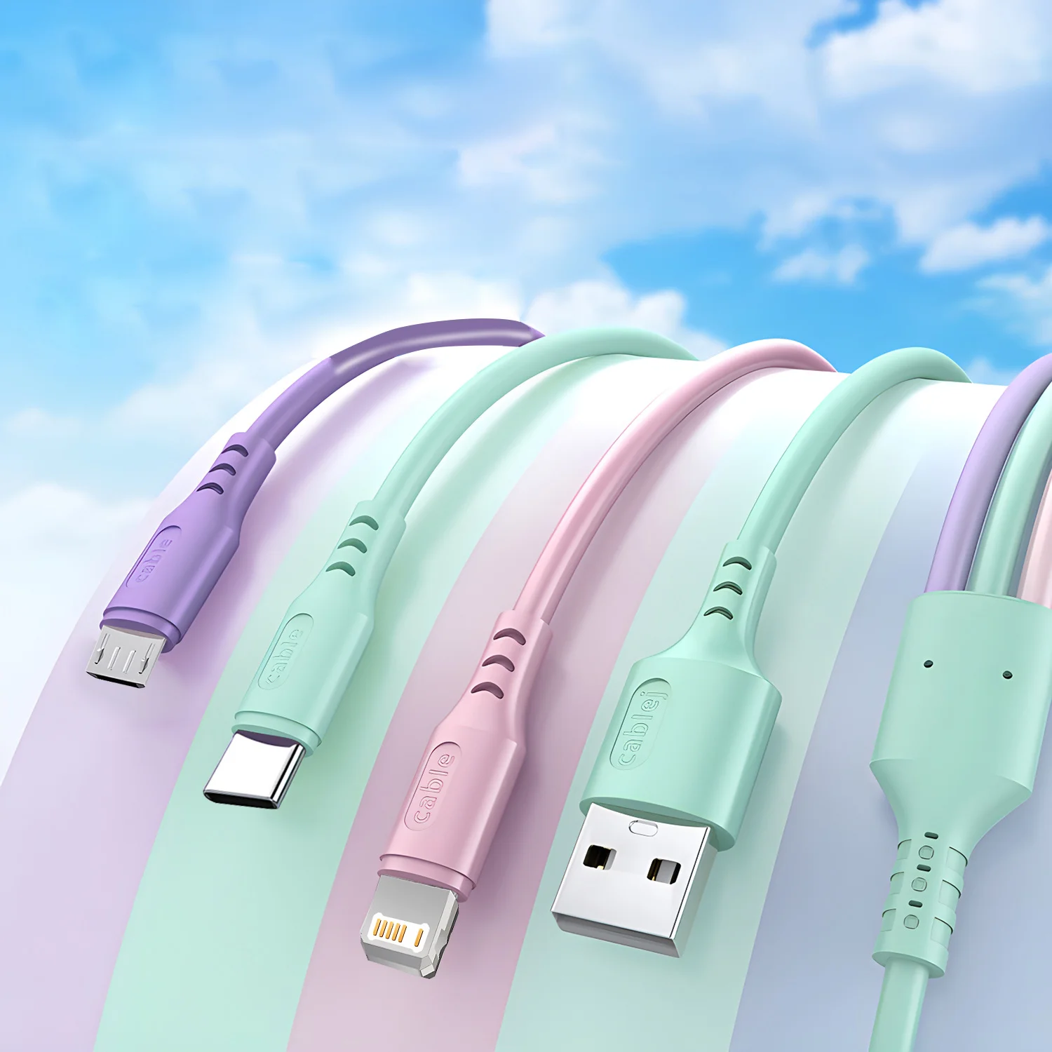 รูปสินค้า 3 IN1 สายชาร์จพอร์ต USB หลายสายชาร์จ USB ประเภท C Micro Charger สายโทรศัพท์มือถือสําหรับ iPhone 14 13 12 Xiaomi