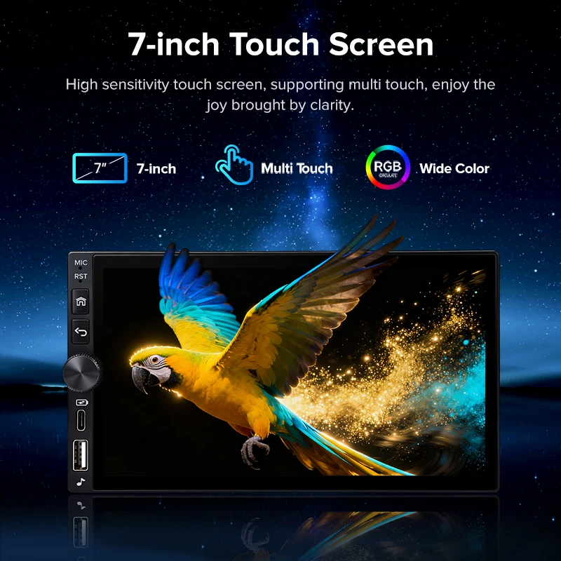 Radio para Auto AINAVI Universal 2 Din, Bluetooth, Carplay Inalámbrico, Android Auto, Pantalla Carplay para Auto, Carplay para Coche, Radio para Auto, Estéreo para Auto, Pantalla para Auto, Sistemas Inteligentes para Auto K60 de 7 Pulgadas 2