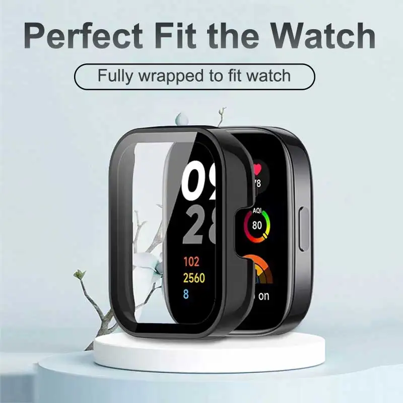 Enhanced Protective PC Case with Tempered Glass for Xiaomi Redmi Watch 3 Active