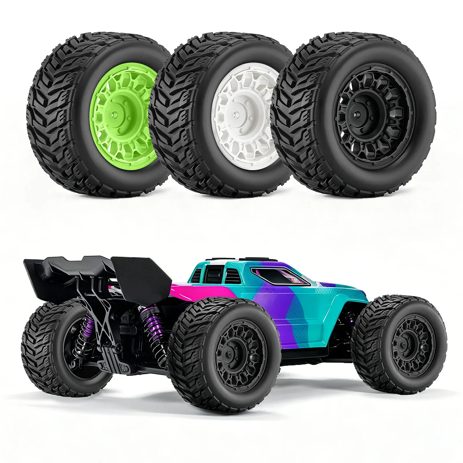 Sada 4 pneumatík RC 90x45mm s ráfikmi hex 12mm pre ARRMA 1/16 Kraton 3S