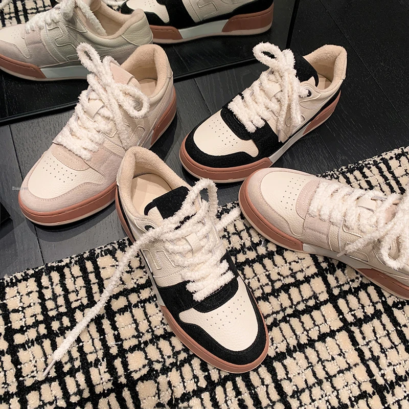 

ENMAYER Hot 2023 New Genuine Leather Shoes Women Sneakers Lace Up Flats Shoes Small White Shoes Ladies Flats Casual Footwear