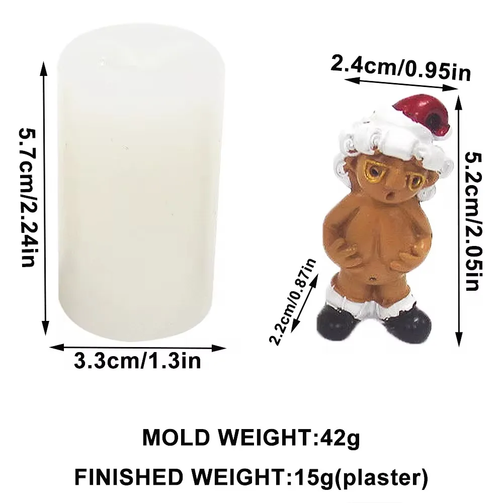 Lustige Weihnachtsmann-Paar-Gips-Silikonform: Kreative Opa-und-Oma-Kleber-Dekorationsform für Epoxidharz und Kerzen – Detail 7