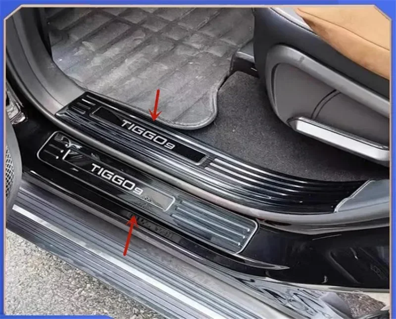 Chery Tiggo 9 Stainless Steel Door Sill & Boot Lip Guard Set view 5