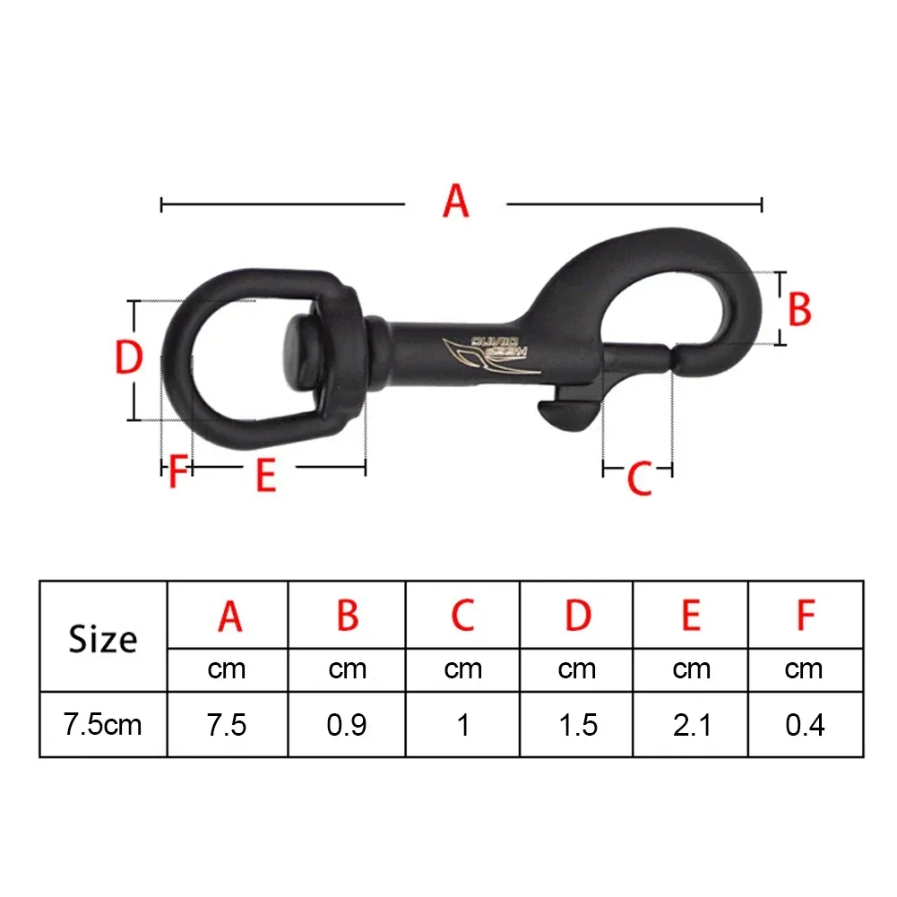 Colorful 75mm Stainless Steel Swivel Eye Bolt Snap Spring Hook For Scuba Diving Leash Flag For Diving Hook For Camping Tent 6