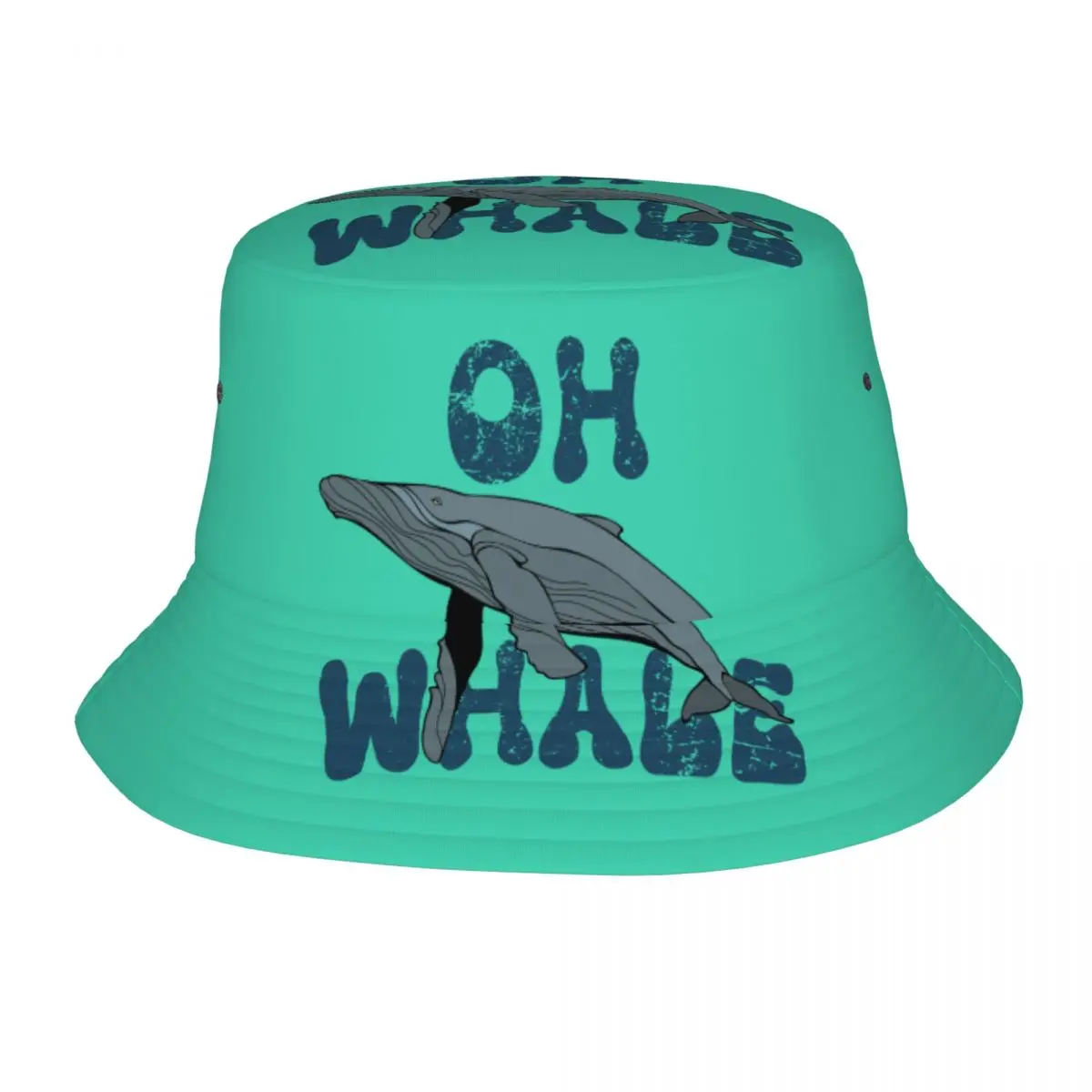 

Funny Oh Whale Humorous Fishing Cap Bob Hat for Girl Summer Travel Sea Animal Whales Sun Hat Streetwear