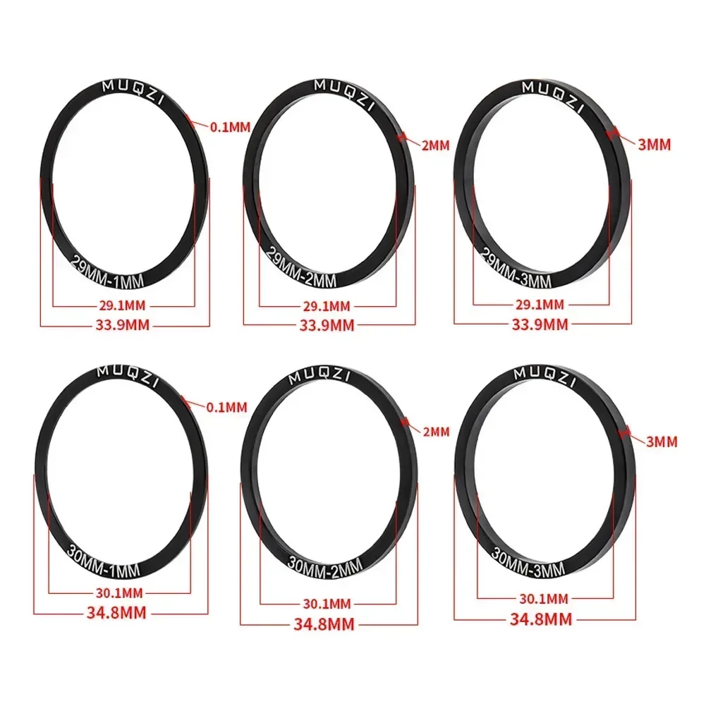 6pcs Bike Bicycle Bottom Bracket Crankset Washer 24/29/30mm for BB 86/91/92/30 Crankset Bottom Spacer