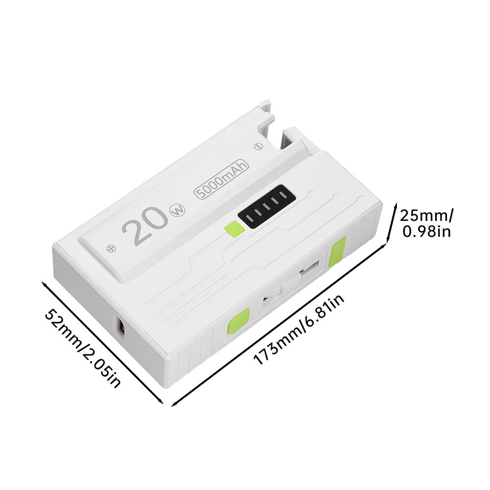 1PC 21700 배터리 케이스 20W 고속 충전 모바일 전원 케이스 듀얼 모드 지원 소전류 이젝터 플러그 포함