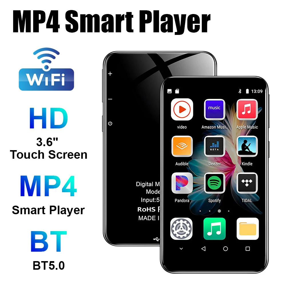 3.6 inch WiFi MP3 Player Bluetooth 5.0 MP4 Player Android 8.1 with Spotify Pandora Android Streaming Music