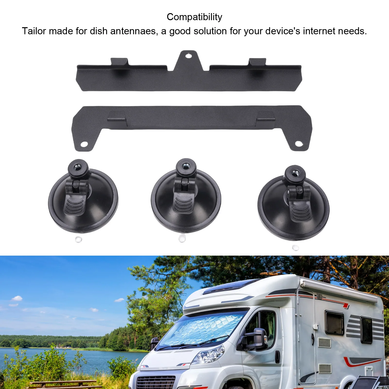 Sunroof Suction Cup Mount Metal Car Suction Cup Satellite Mount for Rear Windscreen Front Windscreen Sunroof Suction Cup Mount