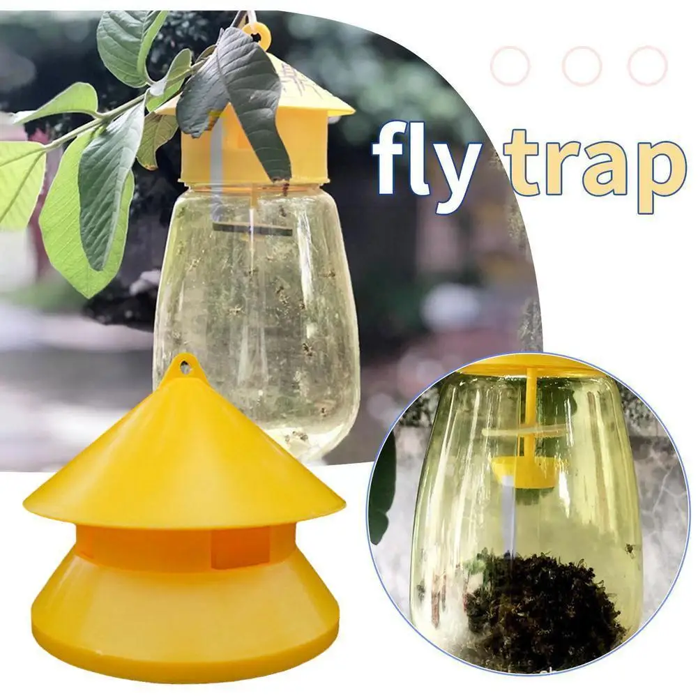 

1PC Fruit Fly Trap Killer Plastic Yellow Drosophila Trap Fly Catcher Traps Pest Insect Control For Home Gardens Farm Orchar J5Y9