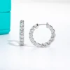 AnuJewel 3mm 2.6cttw D Color Moissanites Hoop Earrings 925 Sterling Silver Luxury Huggie Earring for Women Jewelry Wholesale 2