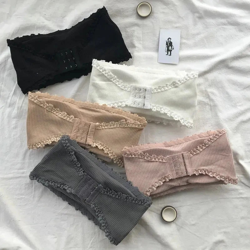Summer Strapless Lace Back Seamless Bra – Breathable & Invisible Women's Top