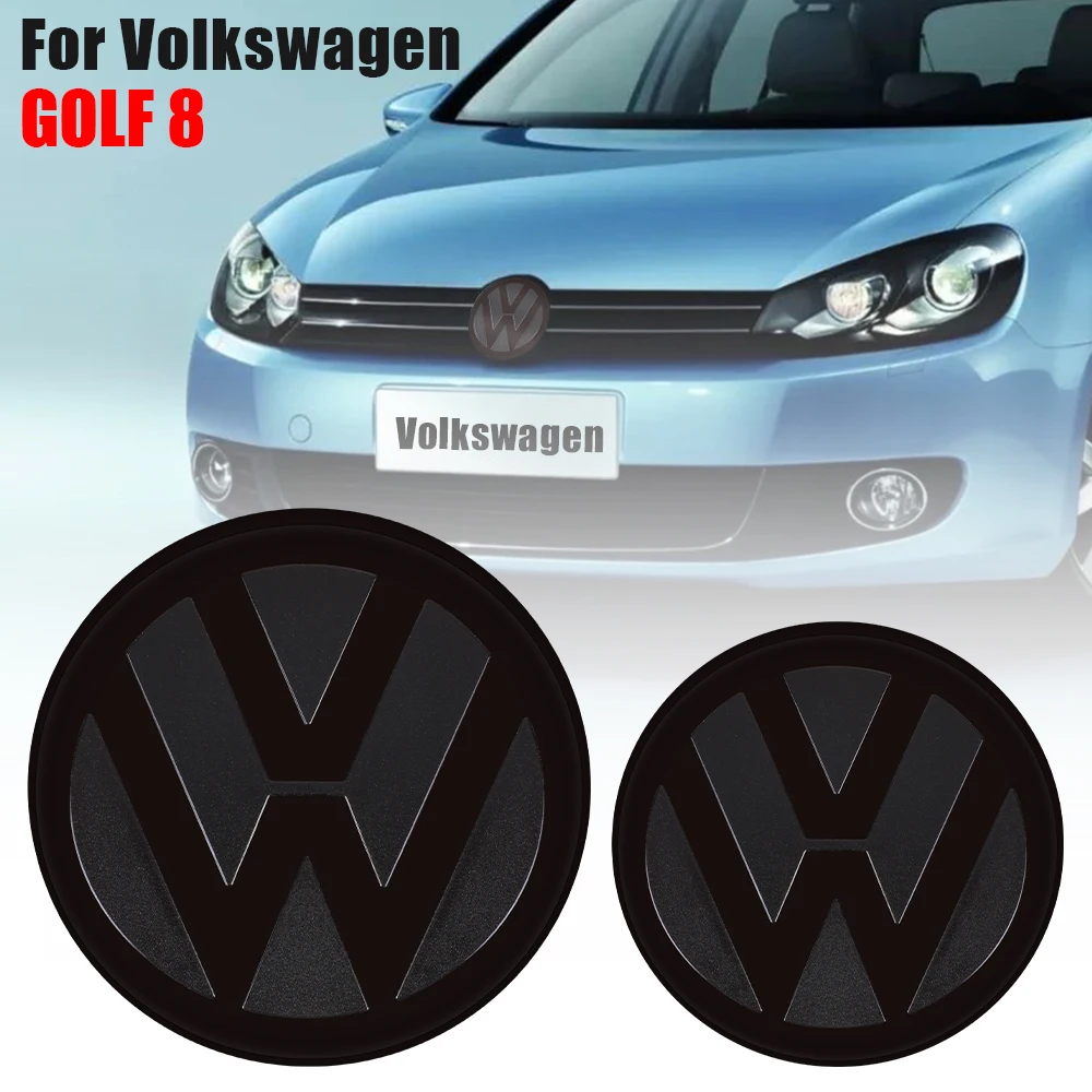 1PC Car Front Grill Badges/Rear Trunk Emblem Lid Covers Logo Sticker Black Auto Accessories For GOLF 7 Golf 7.5 8 POLO 21 PASSAT