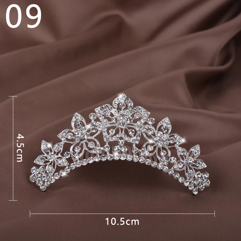 Crystal Rhinestone Princess Crown Pearl Bridal Crown Tiara for Girls Party Wedding Bridal Head Jewelry Hair Accessories