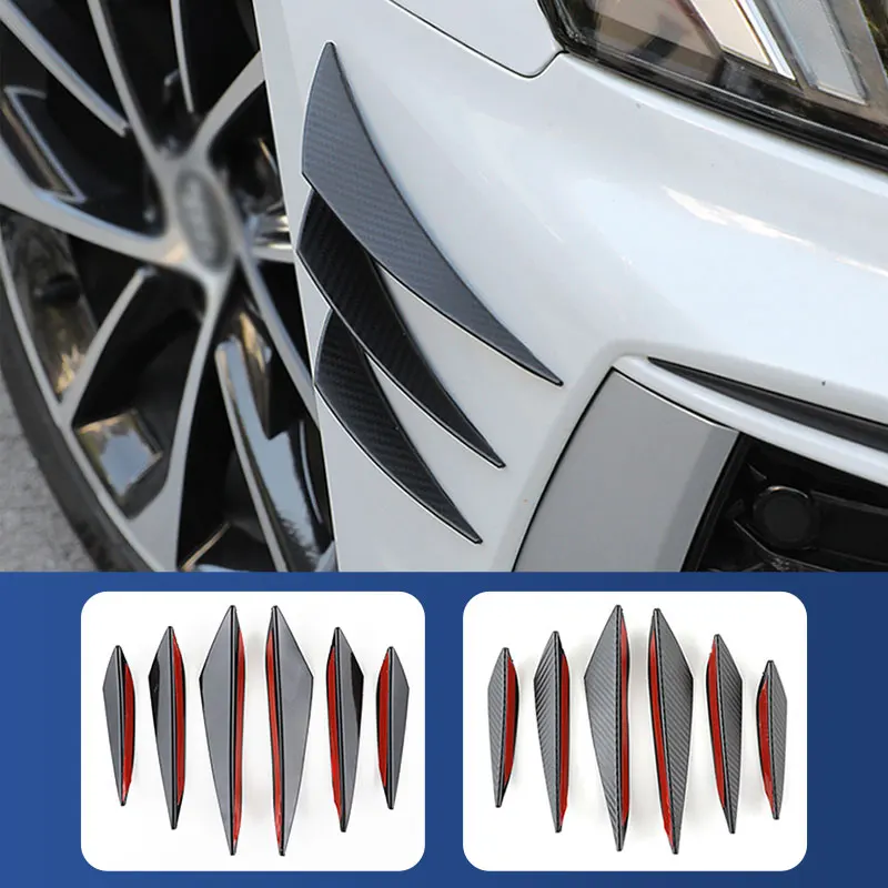 Bumper Lip Decoration 6pcs/Set Universal Front Bumper Lip Diffuser Splitter Fins Body Spoiler Car Tuning Decoration