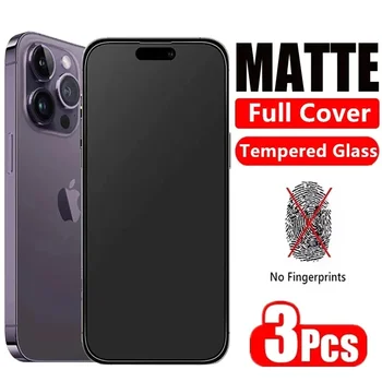 3Pcs Matte Tempered Glass for iPhone 14 12 11 13 Pro Max 7 8 Plus Frosted Screen Protectors for iPhone 15 16 12 Mini X XR XS MAX