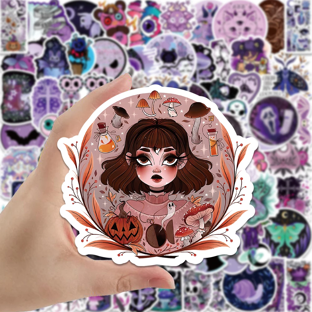 50/100 Stück niedliche Cartoon Gothic böse Hexe Geist Aufkleber Gepäck Gitarre Kühlschrank Auto Roller Halloween Aufkleber Vinyl Aufkleber – Detail 3