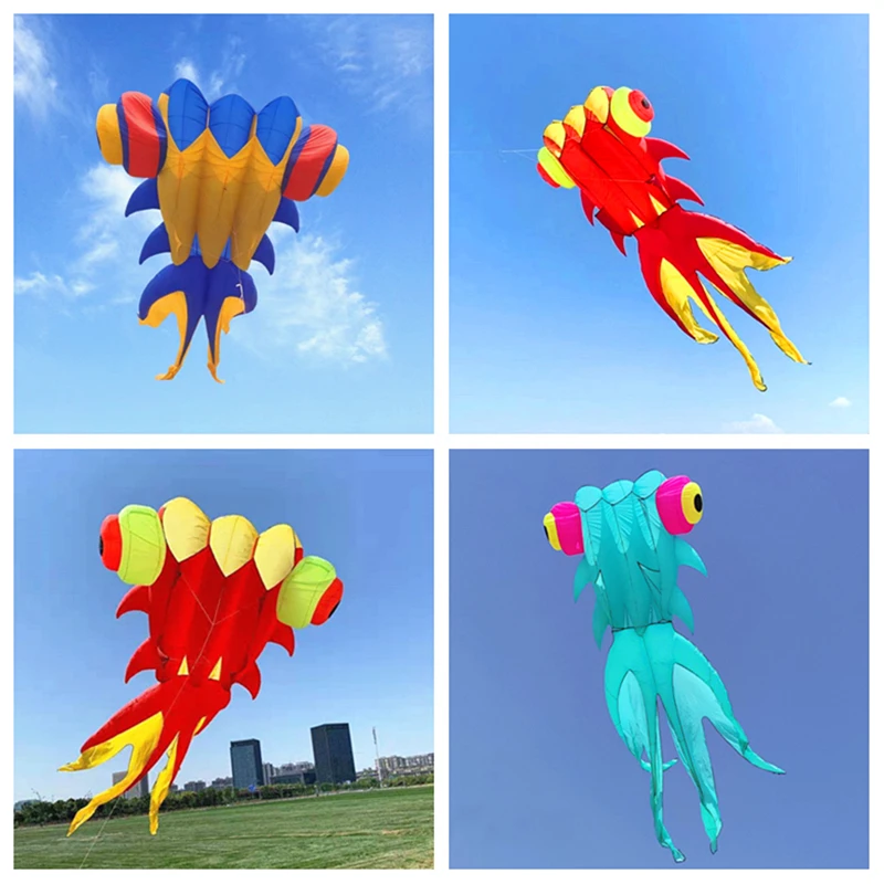 free shipping 10m fish soft kite flying professional kites inflatable toys fabric for kite spinning kite jellyfish wind power