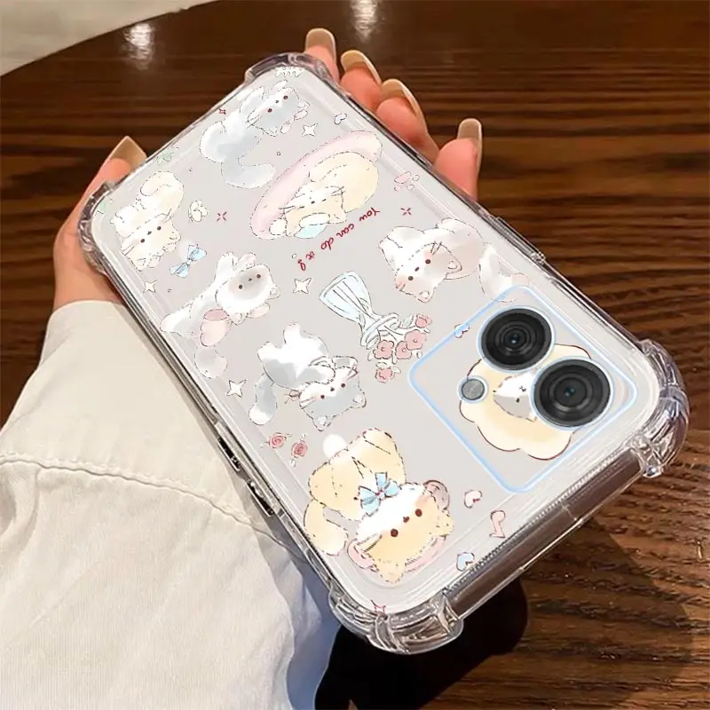 Happy Animal Transparent Phone Case - Stylish Protection with Unique Design