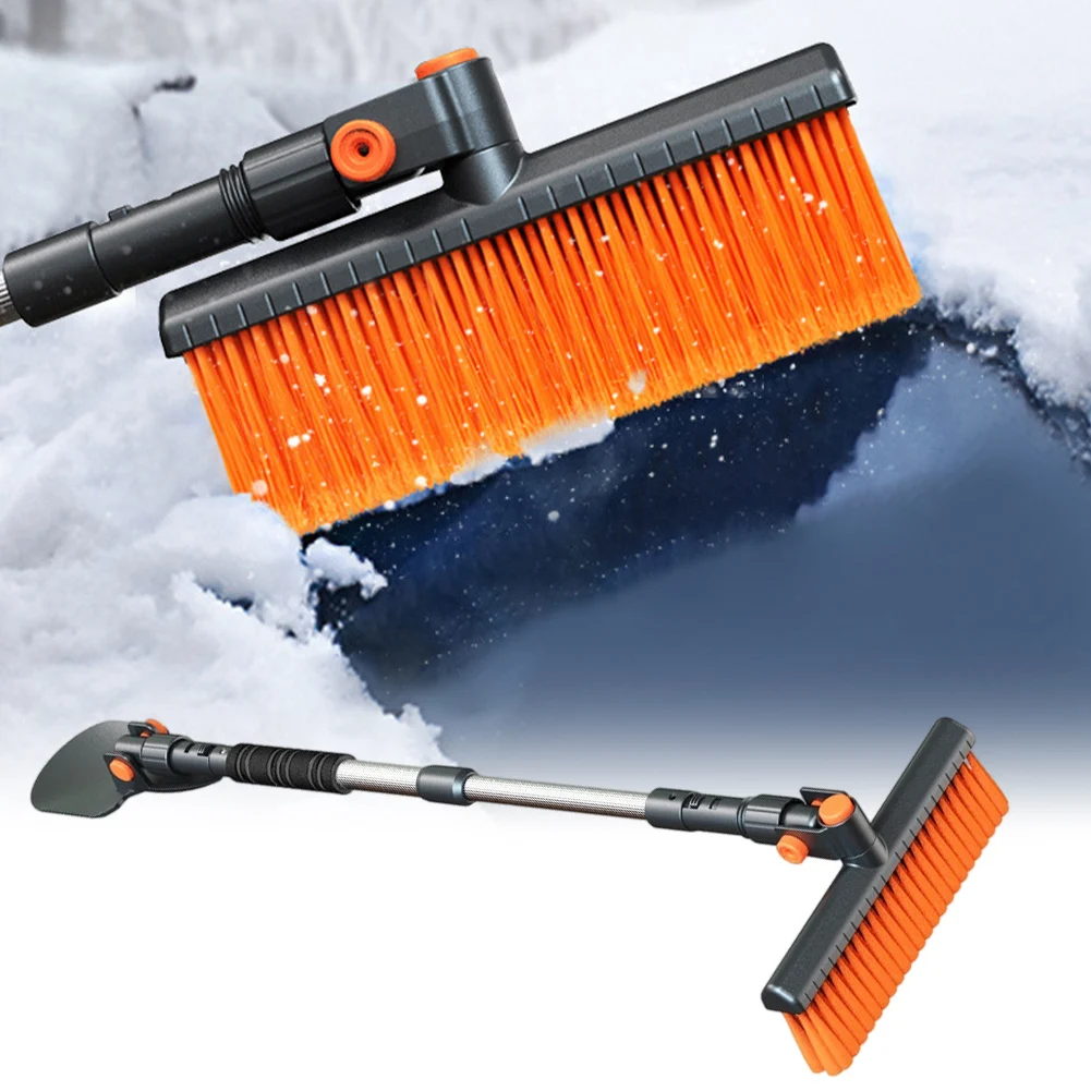 Extendable Snow Brush with Ice Scraper Car Snow Shovel Telescoping Ice Scraper Remover Winter Cleaning Tool for Cars & SUVs
