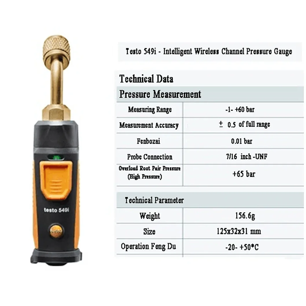 Testo549i Intelligent Pressure Gauge Digital Manifold Gauge Air Conditioning Ref