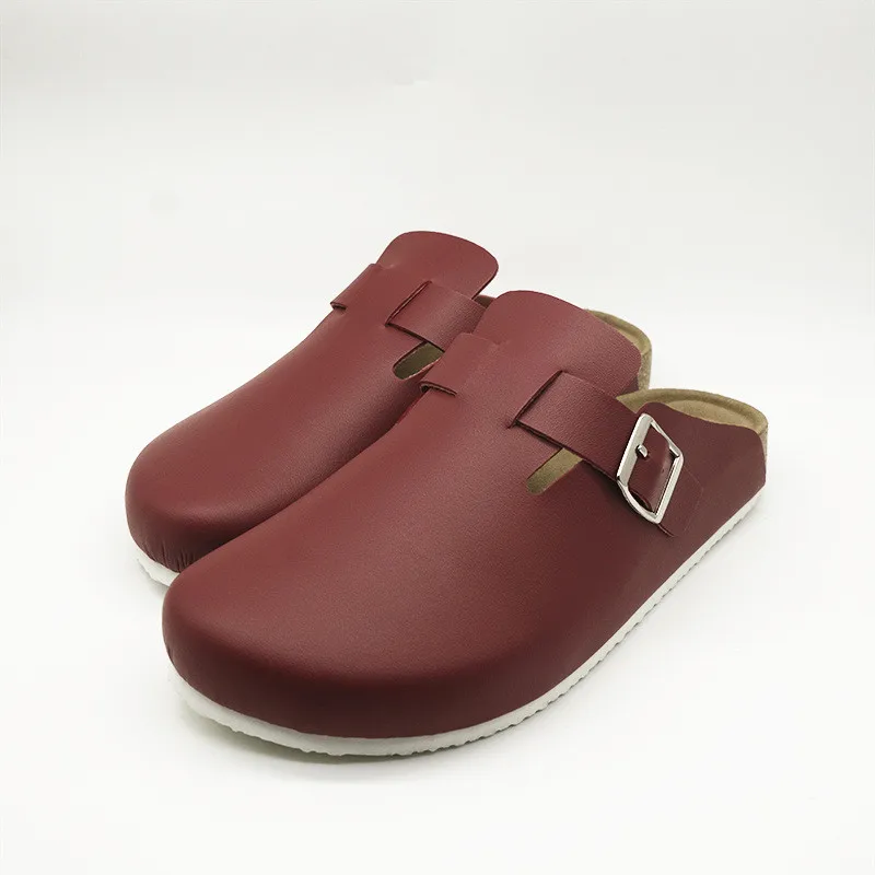 2024 Spring Women Closed Toe Slippers Lady Soft Leather Clogs Sandals for Men Retro Fashion Garden Mule Clog Lovers Slides 35-45