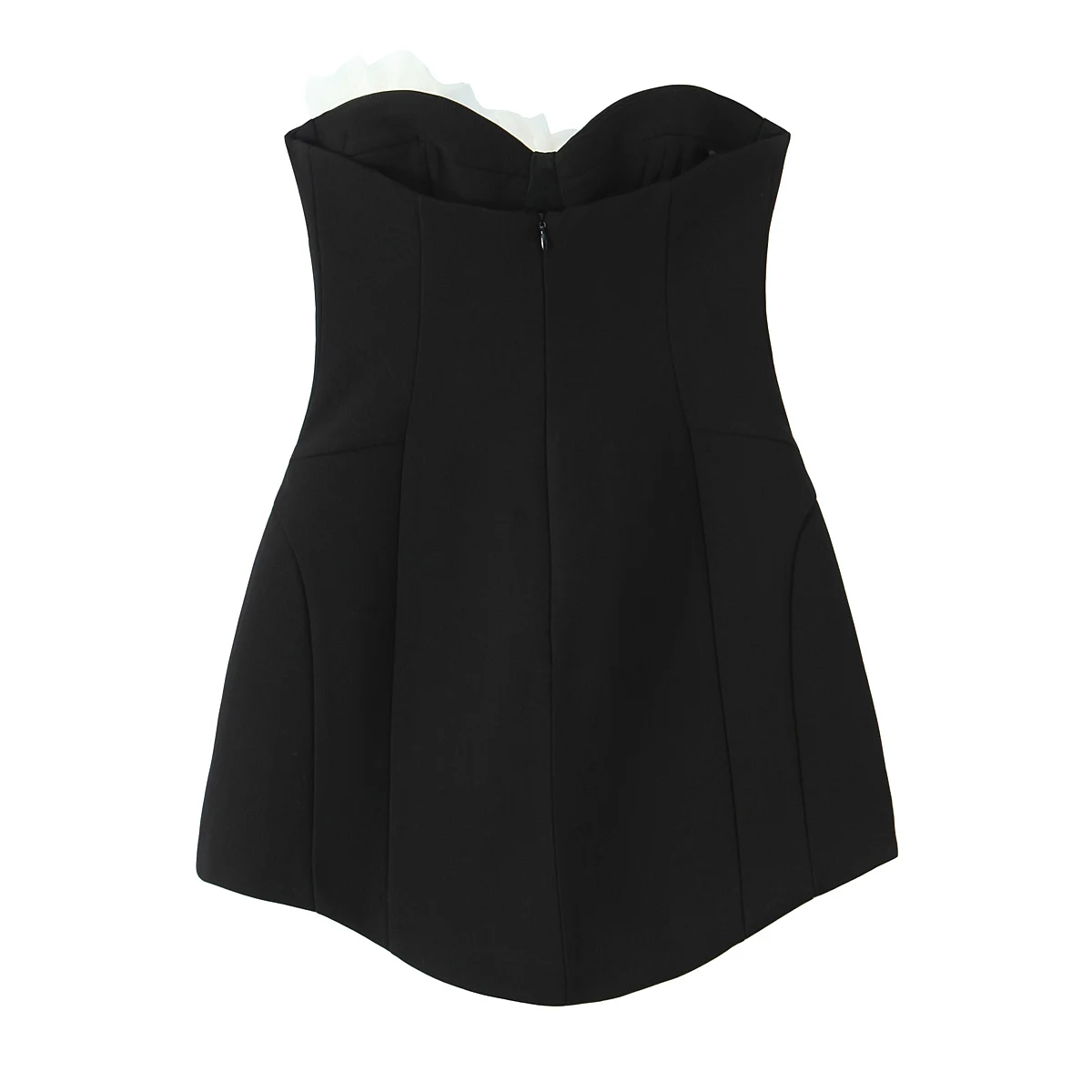 Women Fashion Chic 3D Gauze Flower Strapless Mini Dress Female Elegant Sleeveless Backless Short Dress Lady Evening Party Dress