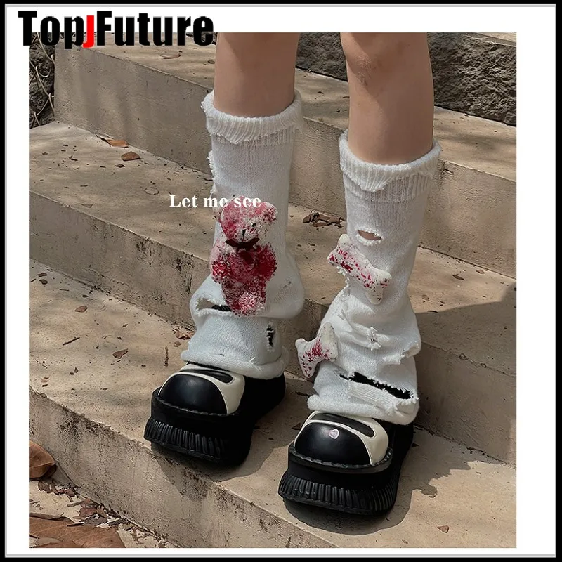 Kobiety Dziewczyna Leg Warmers Y2K Goth Boot Covers Harajuku Punk