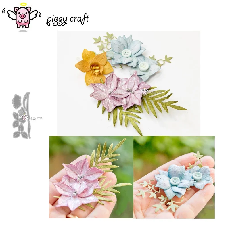 

Piggy Craft metal cutting dies cut die mold Daffodil decoration Scrapbook paper craft knife mould blade punch stencils dies