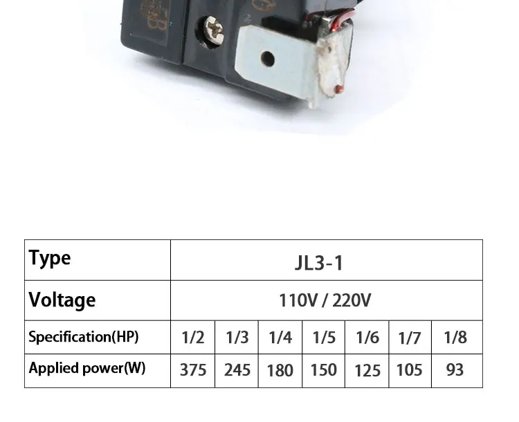 Description Picture 4 of itemLCTC PTC Refrigerator Cooling Fridge Relay Freezer Compressors Starter Relay For Refrigerator Capacitor 110V 120V JL3-1 Series