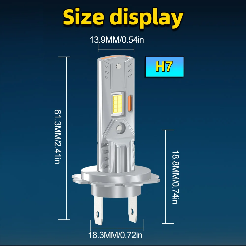 2PCS 자동 Led 헤드 라이트 전구 LED 헤드 라이트 미니 30000LM 6000K 쿨 화이트 가와사키 KLR650 (2008-2018) 안개등 램프