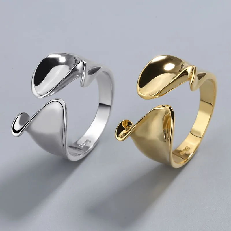 Silver Color Exaggerated Irregular Ring for Women Men Simple Fashion Adjustable Rings Party Jewelry