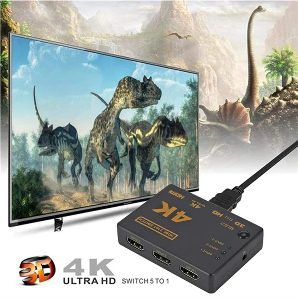 Hdmi switch HDMI Switch 4K Switcher 3 in 1 out HD 1080P Video Cable Splitter 1x3 Hub Adapter Converter for PS4/3 TV Box HDTV PC