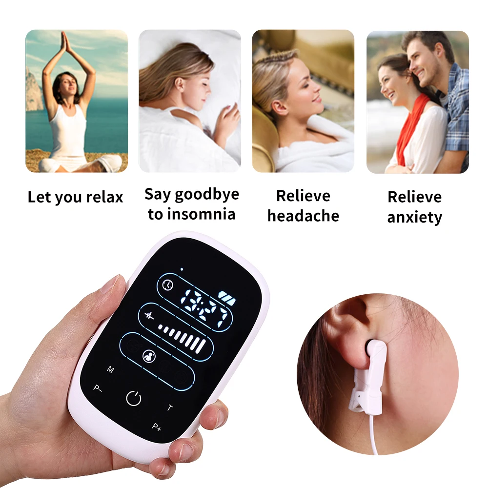 CES Insomnia Sleep Aid Device Microcurrent Stimulation Improve Sleep Quality Remission Depression Electric shock Nipple Clamp 6