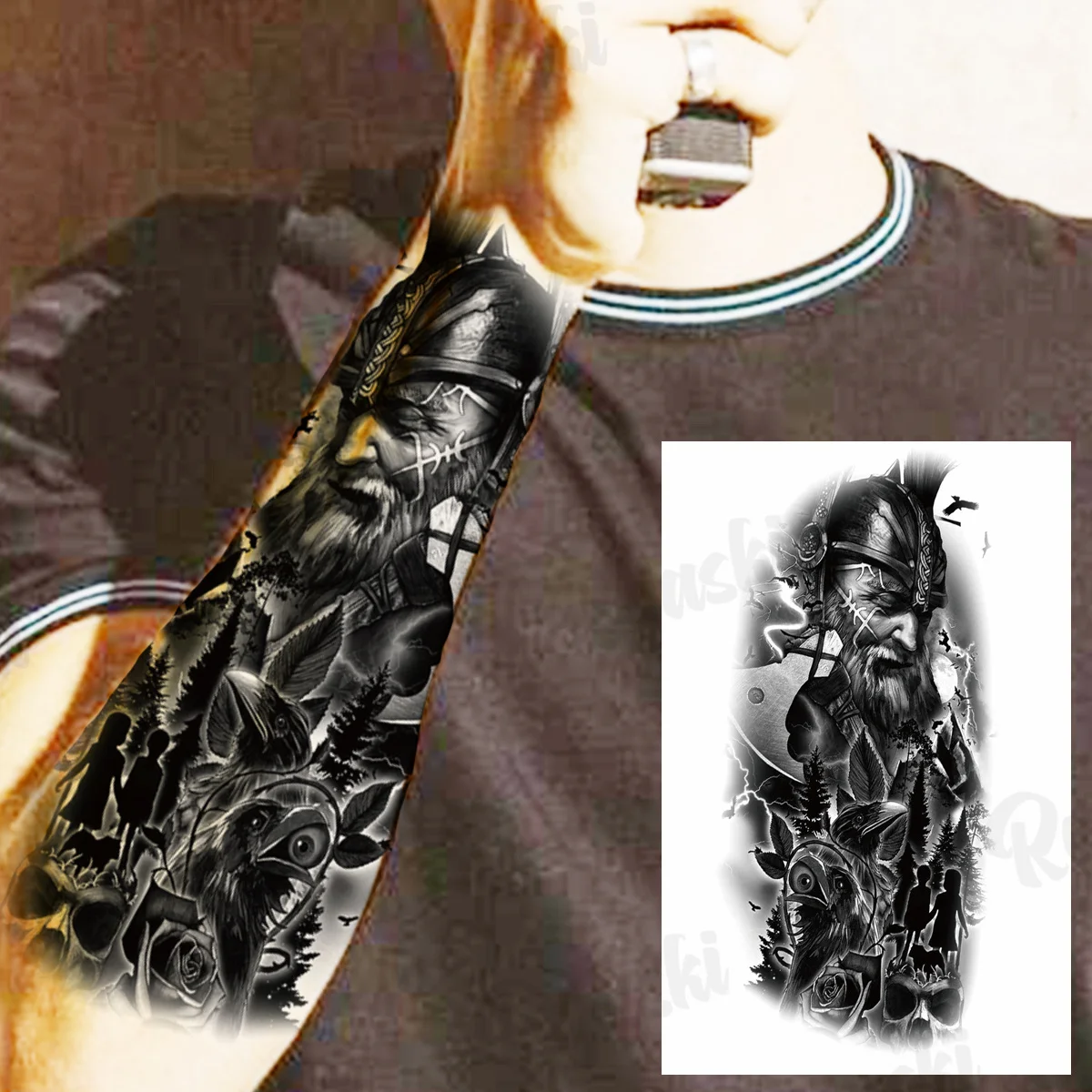 

Временные татуировки для мужчин Black War, реалистичные 3d-татуировки для взрослых с Львом, компасом, тигром, розой, цветком, бабочкой, искусственными элементами искусственной кожи