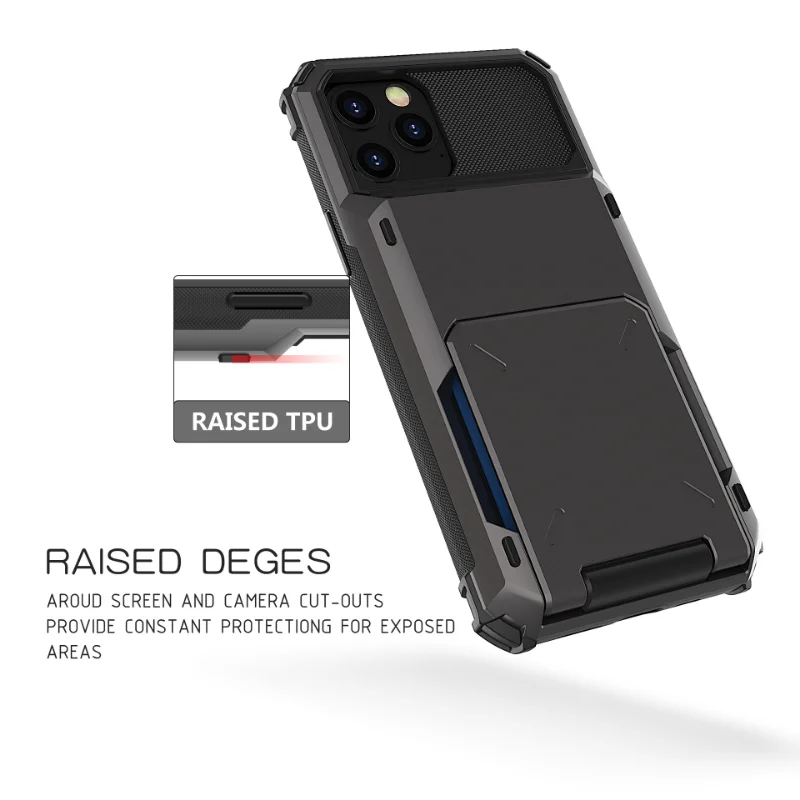 Durable Shockproof SUV Flip Cover with Card Slots and Holder