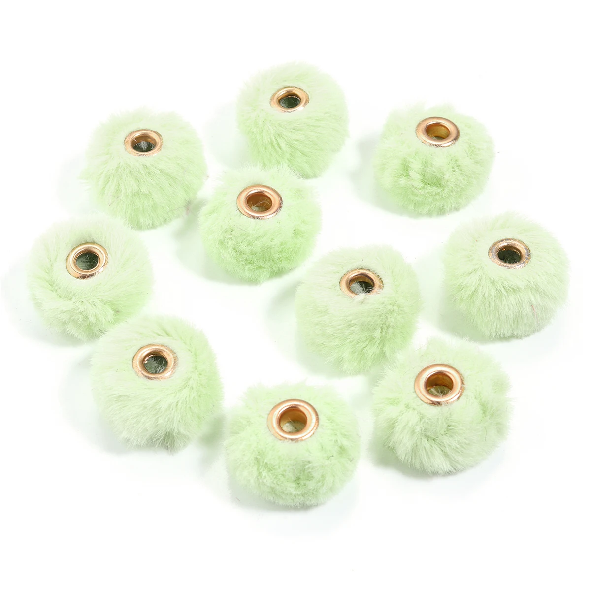 10 Stück 20 mm Plüschfell-bedeckte Kugelperlen, bunt, niedlich, gerades Loch, Pompom-Abstandsperlen für DIY-Schmuckherstellung, Halskette, Ohrringe – Detail 36
