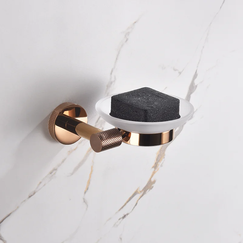 Rose Gold Wall-Mounted Stainless Steel Bath Towel Rack Toilet Paper Holder Towel Bar Robe Hook Cup Holder Bathroom Accessories