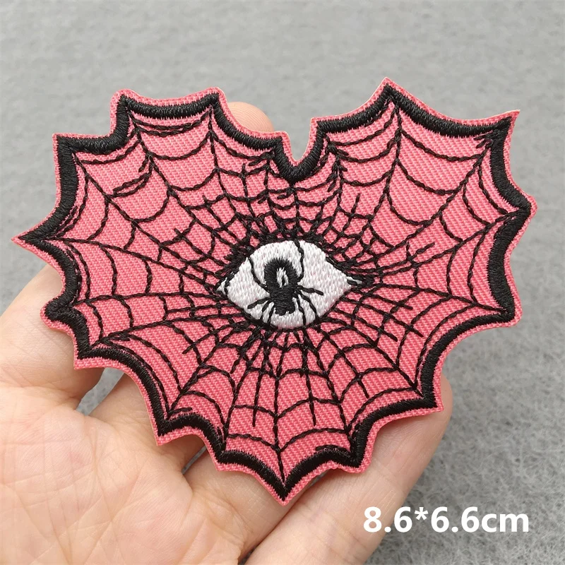 Punk Schädel Stickerei Patch Horror Augen Patch Eisen auf Patches für Kleidung Jacke nähen Appliqiue Poker Patches – Detail 10
