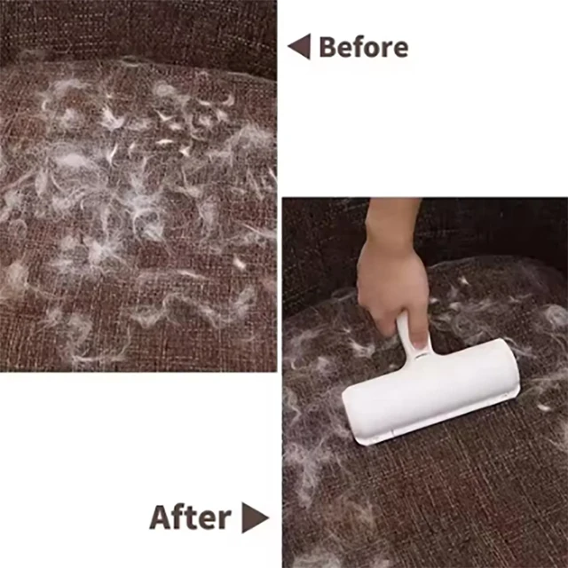 Pet hair remover for cats and dogs reusable self-cleaning cotton plush roller set suitable for beds sofas carpets cat beds 4