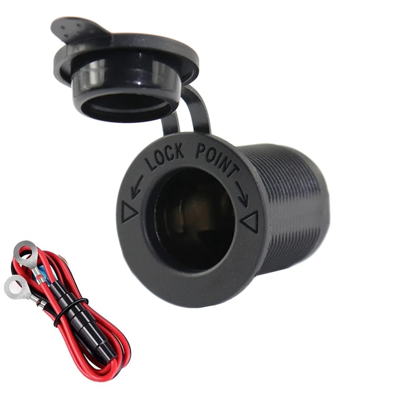 Car Cigarette Lighter Socket 12V Waterproof and Dustproof Plug Power