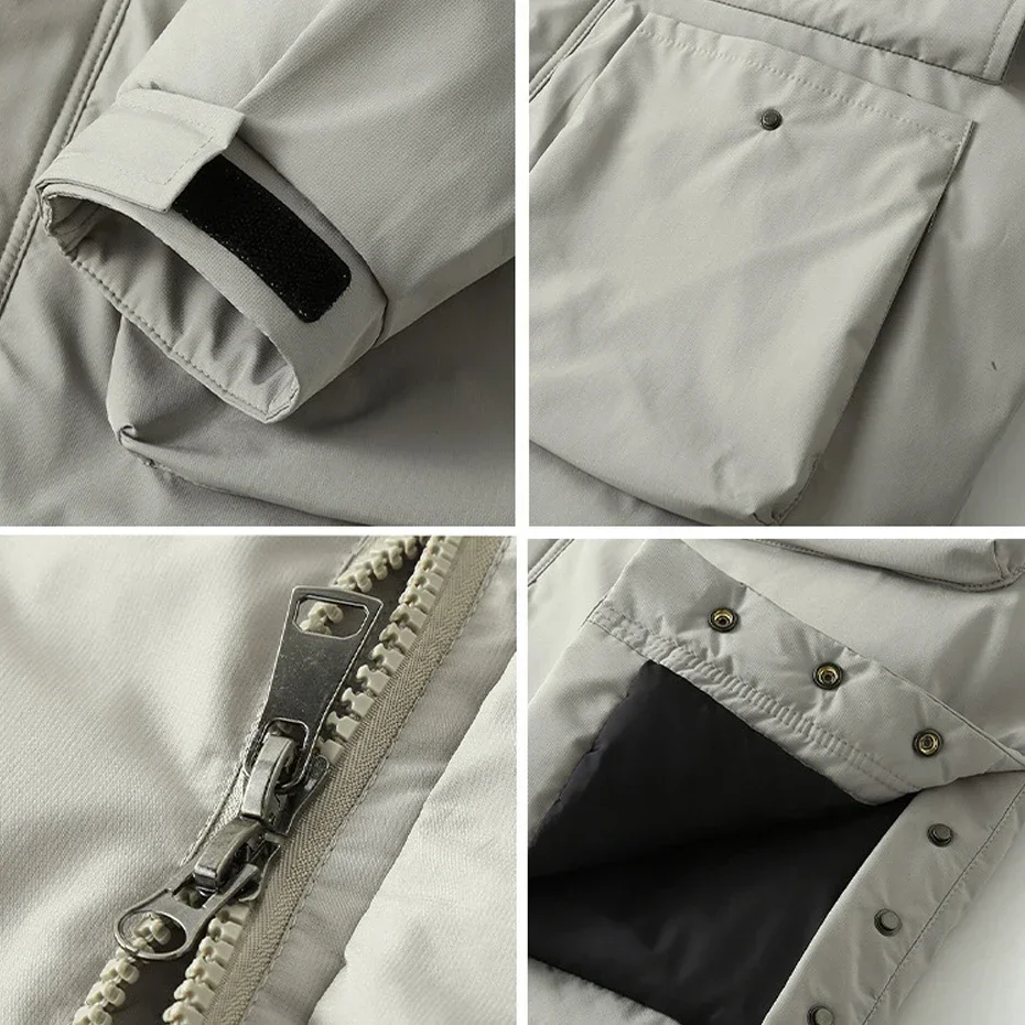 DIANRUO سترات شتوية طويلة للرجال سترات سميكة معطف...