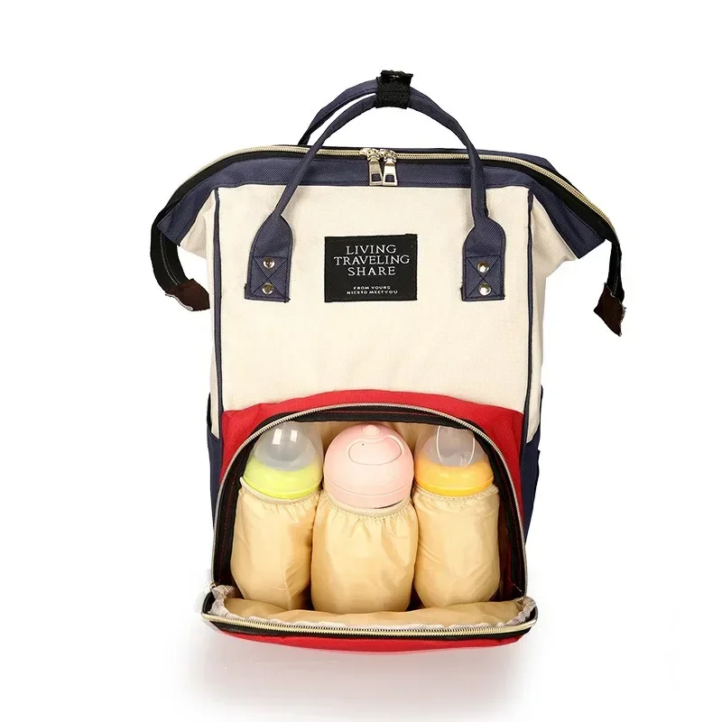 Maternity Bag Mommy Bag Fashion Milk Storage Handheld Canvas Color Matching Backpack Women's Bag Baby Mom Bottle Large Capacity