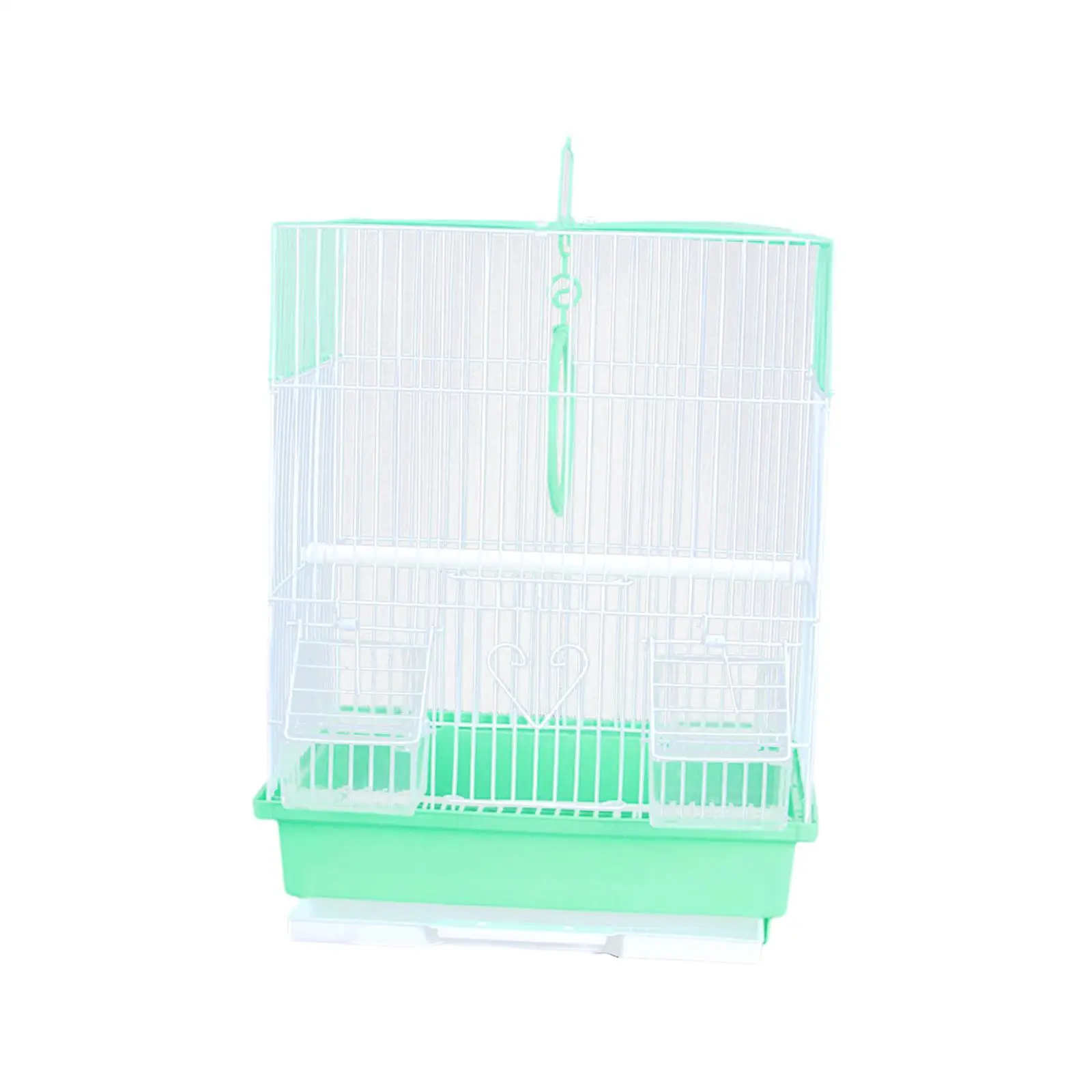 Iron Big Bird Cage with Hook Pole Removable Tray for Indoor Aviary Parakeets and Finch Breeding