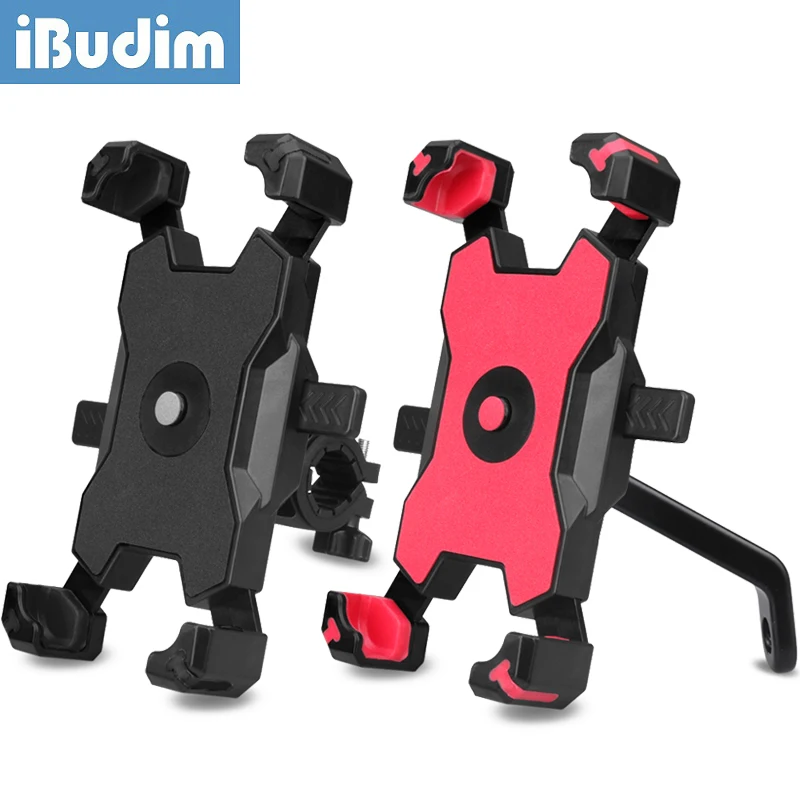 

iBudim Bike Bicycle Mobile Phone Holder Stand Universal Scooter Motorcycle Motorbike Rearview Mirror Cellphone Mount Support