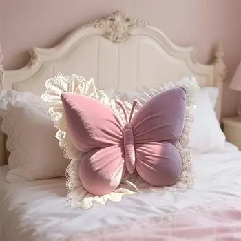 Cute Princess Butterfly Office Pillow Living Room Bow Bedroom Car Sofa Cushion 1