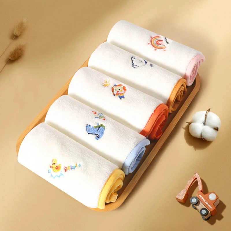 

5Pcs/Set Baby Coral Wiping Towel Square Handkerchief Strong Absorbent Hand Cloth for Newborn Infants Toddler 30cm 87HD